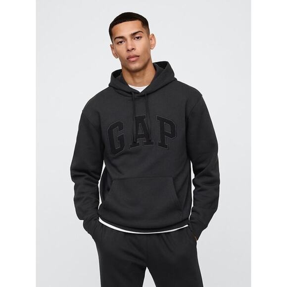 Gap Relaxed Logo Hoodie Black Moonless Night Pullover Sweatshirt S & M NEW/NWT!! - Picture 1 of 11